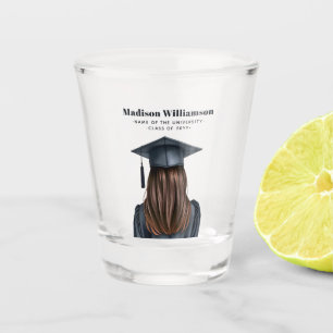 Personalized Modern Graduation Female Graduate Shot Glass