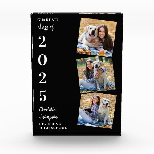 Personalized Modern Graduation Keepsake Collage Photo Block