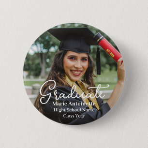 Personalized Modern Graduation Photo Button