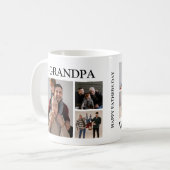 Personalized Modern Grandpa | 6 Photo Coffee Mug (Front Left)