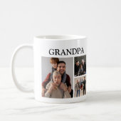 Personalized Modern Grandpa | 6 Photo Coffee Mug (Left)
