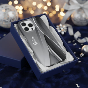 Personalized Modern Gray Phone Case for Him