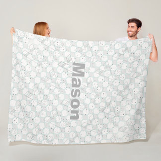 Personalized Modern Gray Teepee Pattern Fleece Blanket