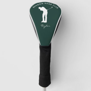 Personalized Modern Green Custom Club Name Golf Head Cover