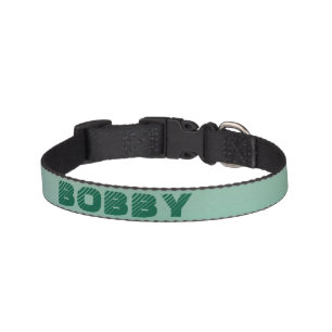 Personalized Modern Green Dog`s Name  Pet Collar