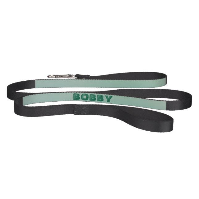 Personalized Modern Green Dog`s Name  Pet Leash (Full)