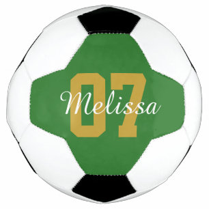 Personalized Modern Green Soccer Ball