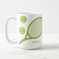 Personalized Modern Green Tennis Ball Racket