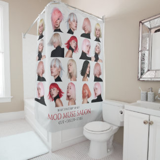 Personalized Modern Hair Color & Hairstyle Salon Shower Curtain