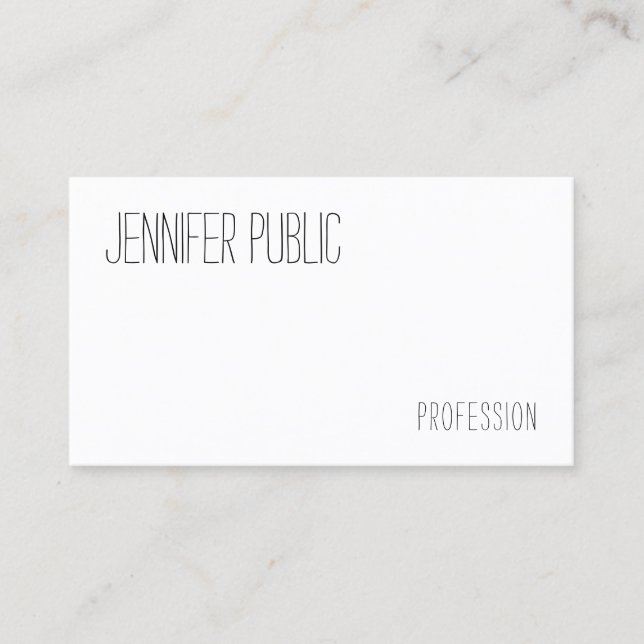 Personalized Modern Hand Text Minimalist Template Business Card (Front)