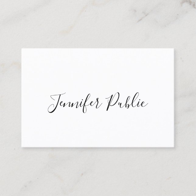 Personalized Modern Handwriting Script Elegant Business Card (Front)