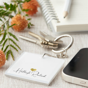 Personalized Modern Handwritten Script Name Keychain