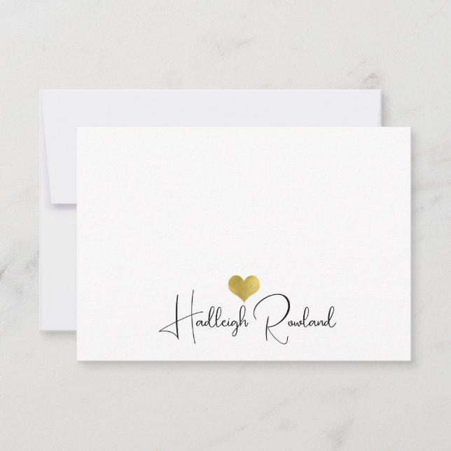 Personalized Modern Handwritten Script Name  Note Card (Front)