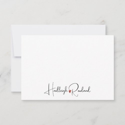 Personalized Modern Handwritten Script Name  Note Card