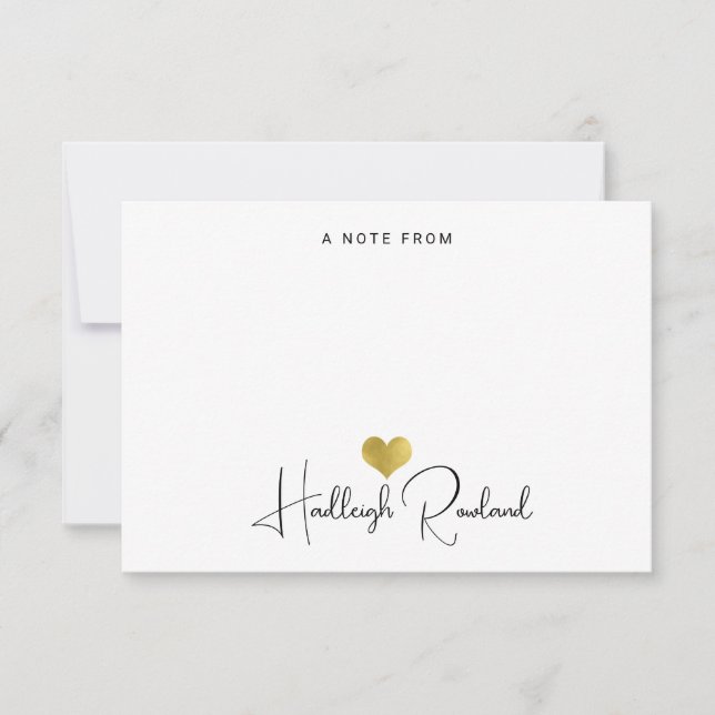 Personalized Modern Handwritten Script Name  Note Card (Front)