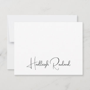 Personalized Modern Handwritten Script Name  Note Card