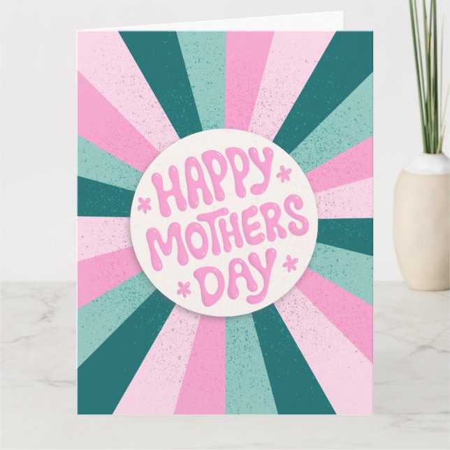 Personalized Modern Happy Mothers Day Typography Card (Front)