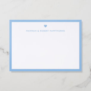 Personalized Modern Heart Letterpress Photo Cards
