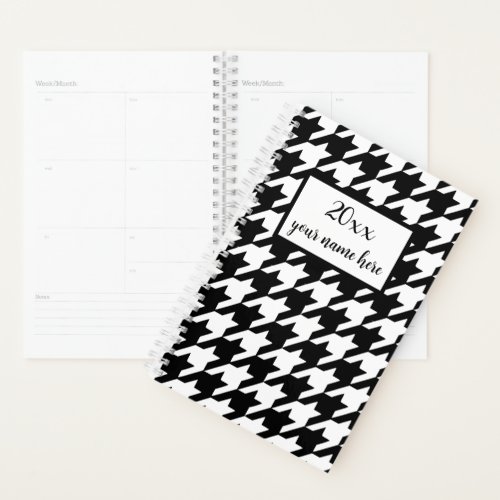Personalized Modern Houndstooth Planner