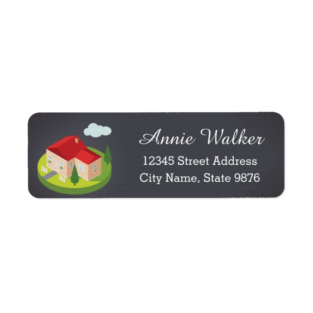 Personalized Modern House Return Address Label (Front)