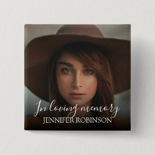 Personalized Modern In Loving memory Memorial Button