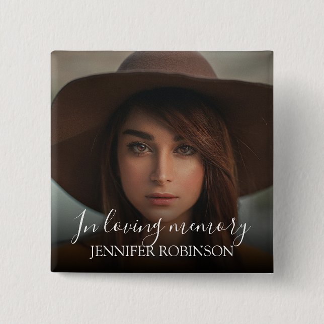 Personalized Modern In Loving memory | Memorial Button (Front)
