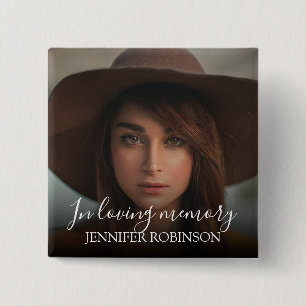 Personalized Modern In Loving memory   Memorial Button