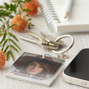 Personalized Modern In Loving memory   Memorial Keychain