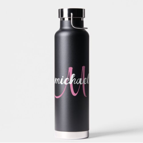 Personalized Modern Initial Monogram Name Water Bottle