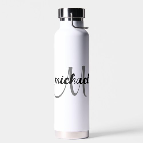 Personalized Modern Initial Monogram Name Water Bottle
