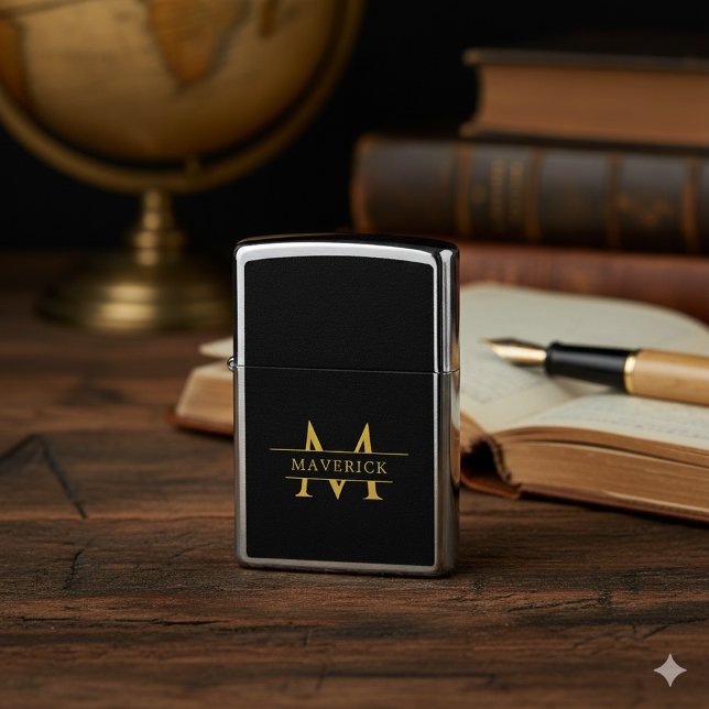 Personalized Modern Initials Engraved Zippo Lighter (Personalized Modern Initials Engraved Zippo Lighter)