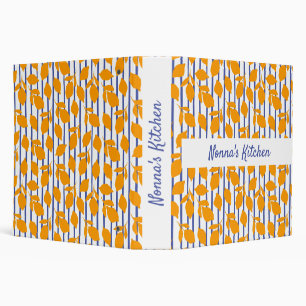 Personalized Modern Italian kitchen Lemons 3 Ring Binder