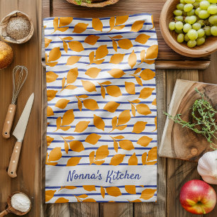 Personalized Modern Italian kitchen Lemons Towel