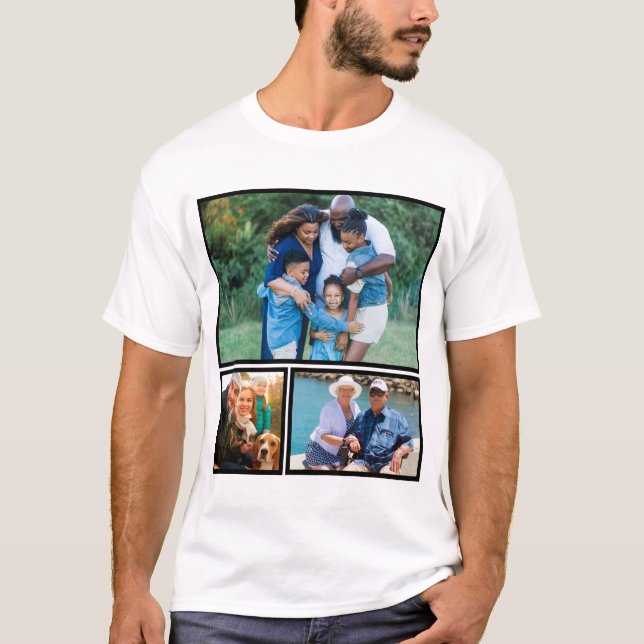 Personalized Modern Keepsake Photo Collage T-Shirt (Front)