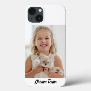 Personalized modern kid with animal photo iPhone 13 case