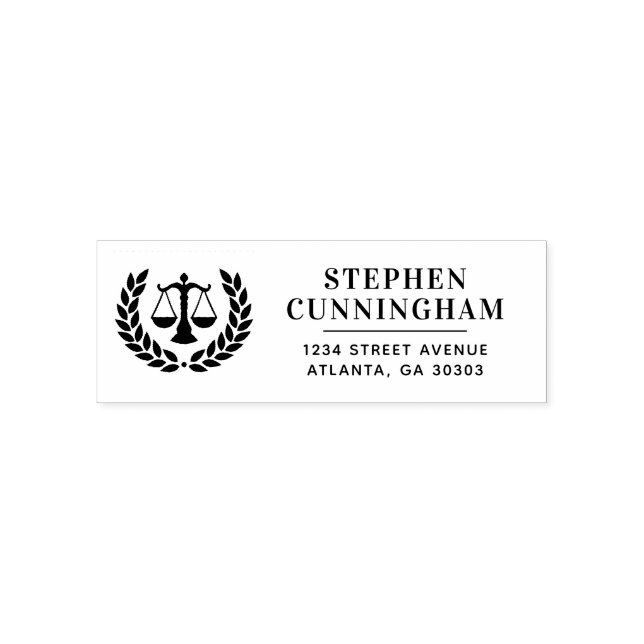 Personalized Modern Law Lawyer Attorney Self-inking Stamp (Design)