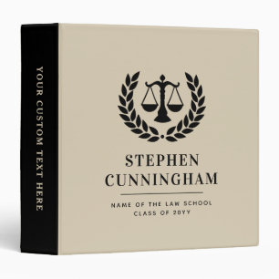 Personalized Modern Law School Graduation 3 Ring Binder