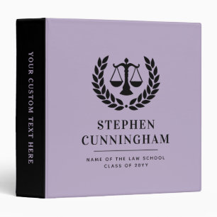 Personalized Modern Law School Graduation 3 Ring Binder