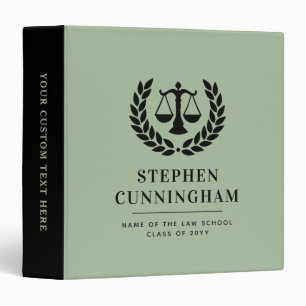 Personalized Modern Law School Graduation 3 Ring Binder
