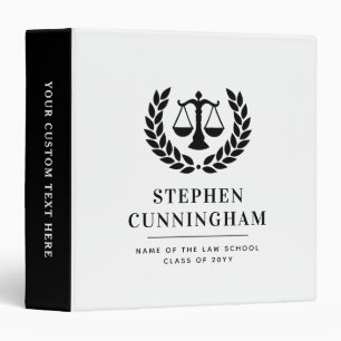 Personalized Modern Law School Graduation 3 Ring Binder