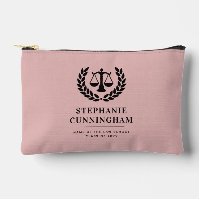 Personalized Modern Law School Graduation Accessory Pouch (Front)