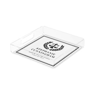 Personalized Modern Law School Graduation Acrylic Tray