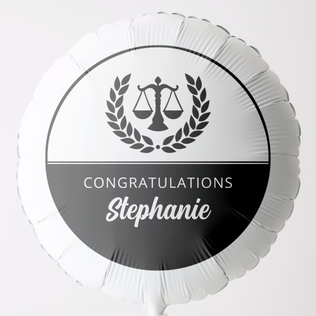Personalized Modern Law School Graduation Balloon (Front)