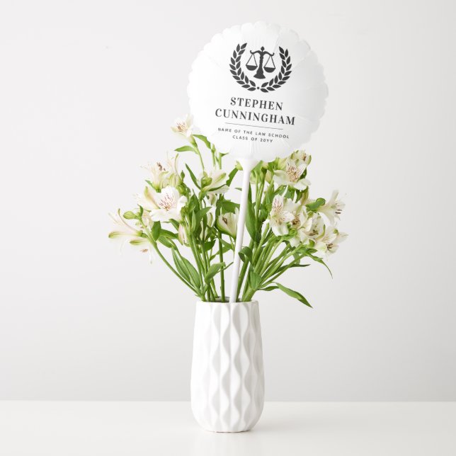 Personalized Modern Law School Graduation Balloon (Vase)