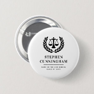 Personalized Modern Law School Graduation Button