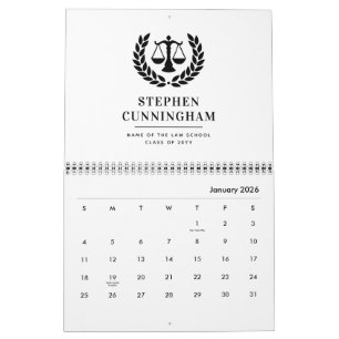 Personalized Modern Law School Graduation Calendar