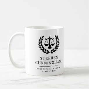 Personalized Modern Law School Graduation Coffee Mug