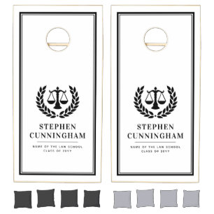 Personalized Modern Law School Graduation Cornhole Set