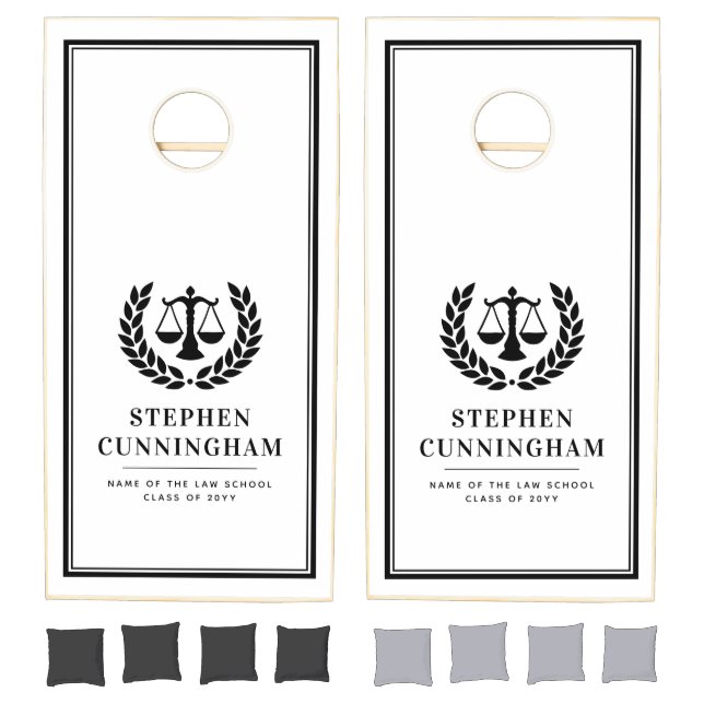 Personalized Modern Law School Graduation Cornhole Set (Set)