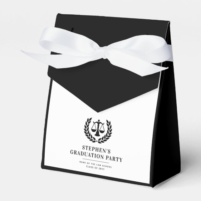 Personalized Modern Law School Graduation Favor Boxes (Front Side)